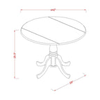HomeStock 3-Pc Wood Dining Table Set With Round Kitchen Table And 2 Parsons Chairs, Linen White Finish