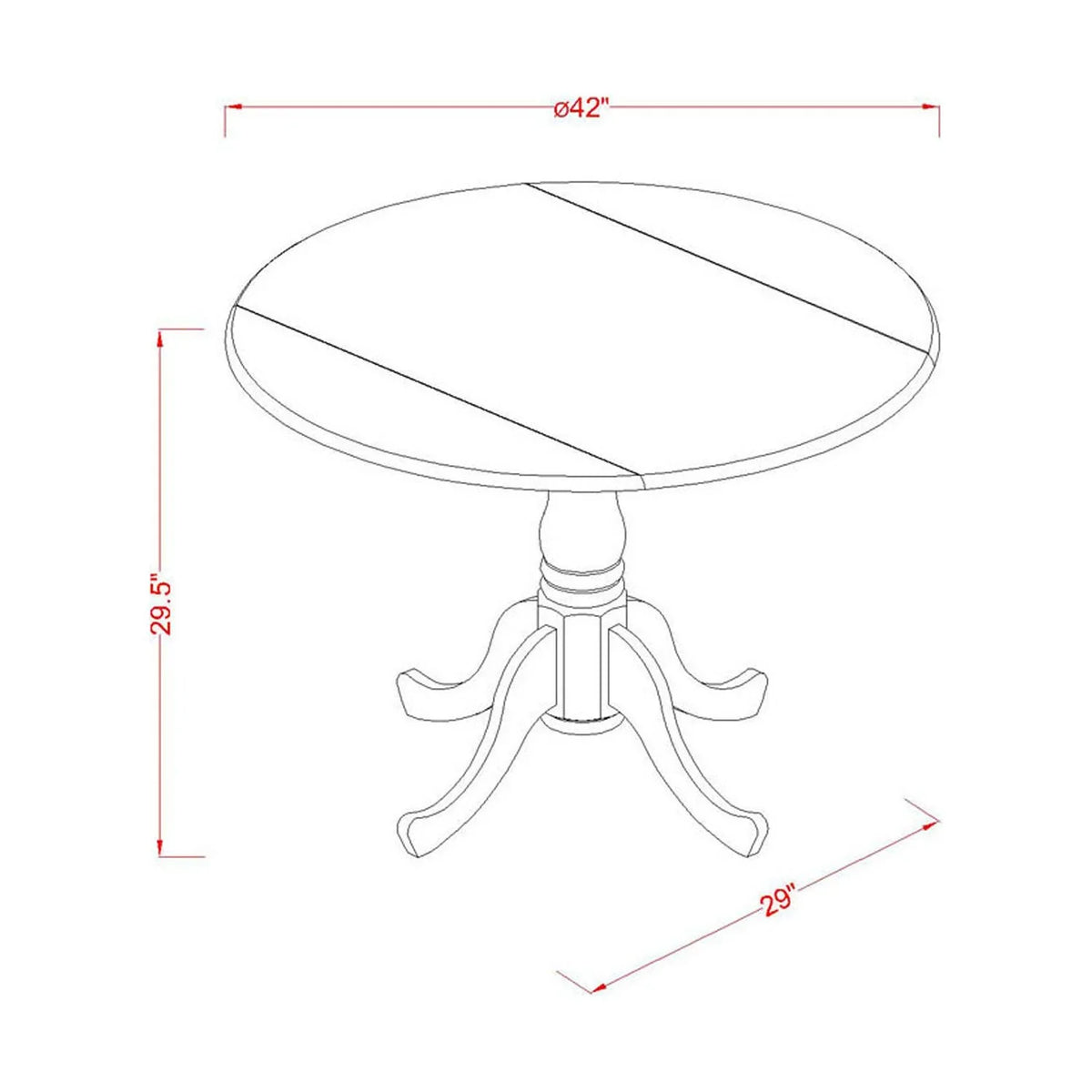 HomeStock 3-Pc Wood Dining Table Set With Round Kitchen Table And 2 Parsons Chairs, Linen White Finish
