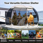Alvantor Screen House Camping Instant Canopy 12 ft x 12 ft - Beige