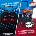 Costway Dual Shot Basketball Arcade Game, Blue, 8 Game Modes, 81in x 43in x 81in
