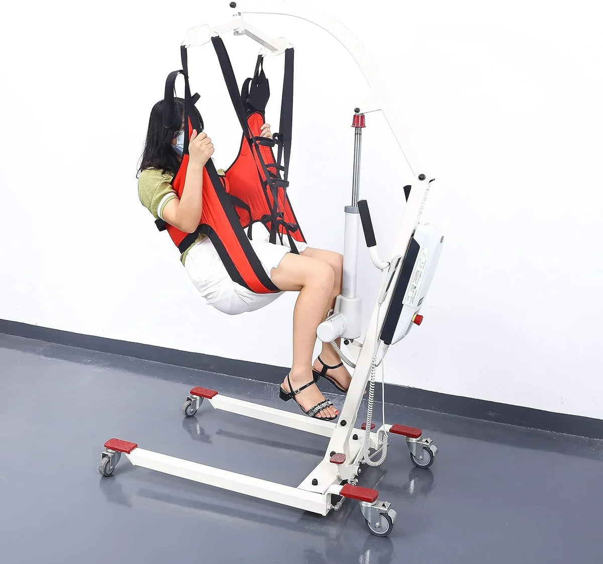AMQTSLM Commode Patient Lift Sling, Red, 36.6 x 37.8 in, 200-500 lb Capacity