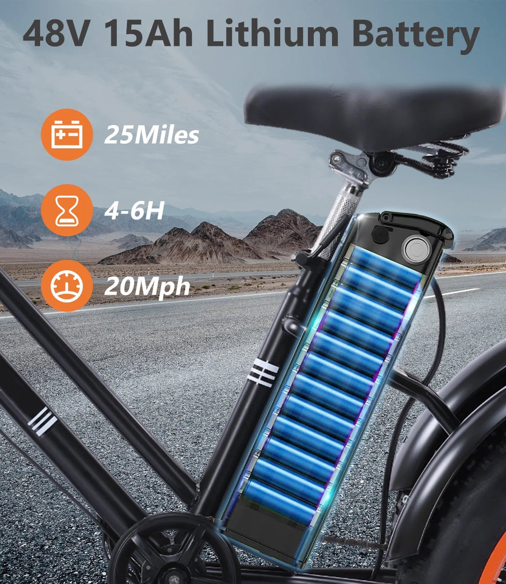 YEBEI Folding Electric Tricycle for Adults, 500W Motor, 48V15AH Lithium Battery, 20 x 4.0 in Fat Tires