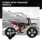 Hyper Bicycles 16 Inch Kids Motobike With Mag Wheels, Training Wheels, Black/Red