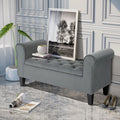 Button-Tufted Storage Ottoman Bench, Polyester and Rubberwood, 53.25in W x 17.75in D x 25.5in H