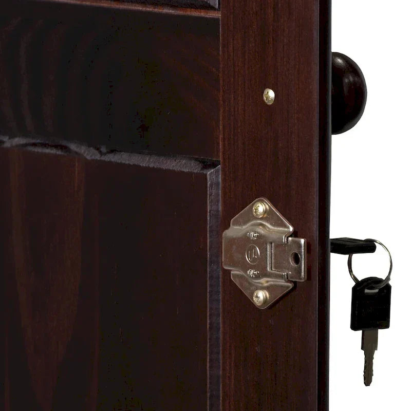 3-Door Solid Wood Wardrobe Armoire With 2 Drawers - 72in H x 45.8in W x 20.75in D