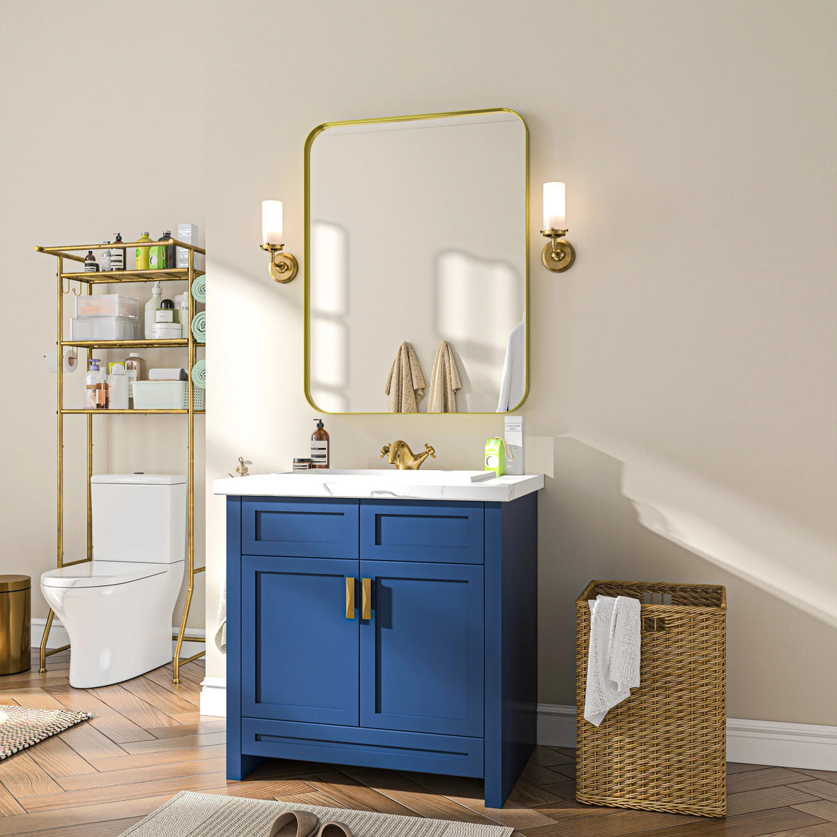 Aluminum Alloy Rounded Corner Wall Vanity Mirror
