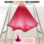 KFFKFF Aerial Yoga Swing Stand And Hammock Kit, 8.30 x 6.3 x 9.68 ft, 551.15 lbs, Red - HM-559WR6
