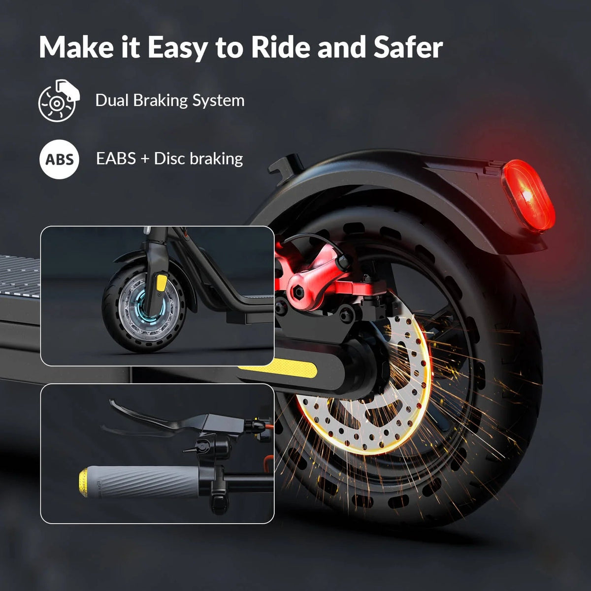 5TH WHEEL Electric Scooter With Turn Signals, 300W, 8.5 in Solid Tires, 18 mph, 12 Miles, Black - W16S