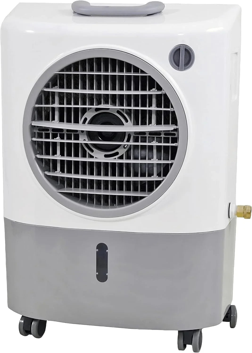 Hessaire Evaporative Air Cooler, 1300 CFM, 2-Speed Fan, 4.8-Gallon Tank, 53.4 dB, 500 Sq. Ft., White - MC18M