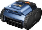 Cordless Robotic Pool Vacuum Cleaner With Track Drive, Sonar Navigation, 180W Brushless Motor, 150-Min Runtime, Dark Blue