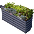 Olle Gardens Semi-Round Raised Garden Bed, 17 inch Tall, Midnight Gray