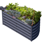 Olle Gardens Semi-Round Raised Garden Bed, 17 inch Tall, Midnight Gray