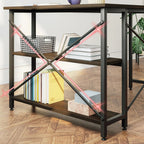 Small L-Shaped Computer Desk With Reversible Storage Shelves - 55-Inch / 47-Inch
