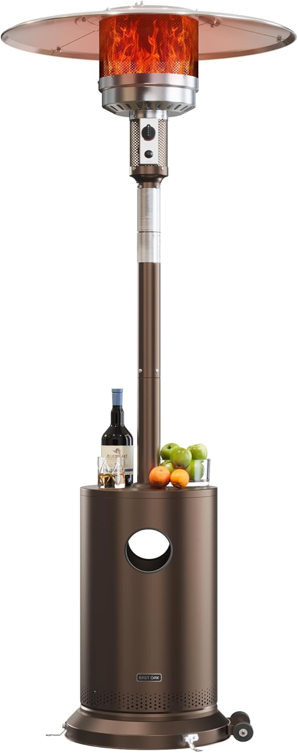 EAST OAK Patio Heater 50 000 BTU Bronze 31.9 in x 31.9 in x 86.6 in