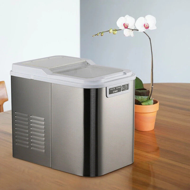 CJC Countertop Ice Maker With Carry Handle, Basket, Scoop, 110V