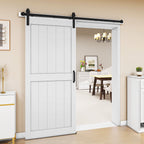 Uforic Sliding Barn Door With Hardware Kit, 48 x 84 in, Gray