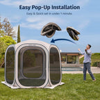 EAST OAK Pop-Up Screen House Tent 10 x 10 FT With Carry Bag