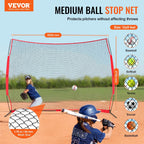 VEVOR Barricade Backstop Net, 12x9 ft Ball Sports Barrier Netting With Carry Bag - SSPDYBQ004