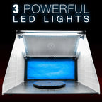 Master Airbrush Portable Hobby Airbrush Paint Spray Booth Kit With Exhaust Filter And LED Light Set - 25 Watts