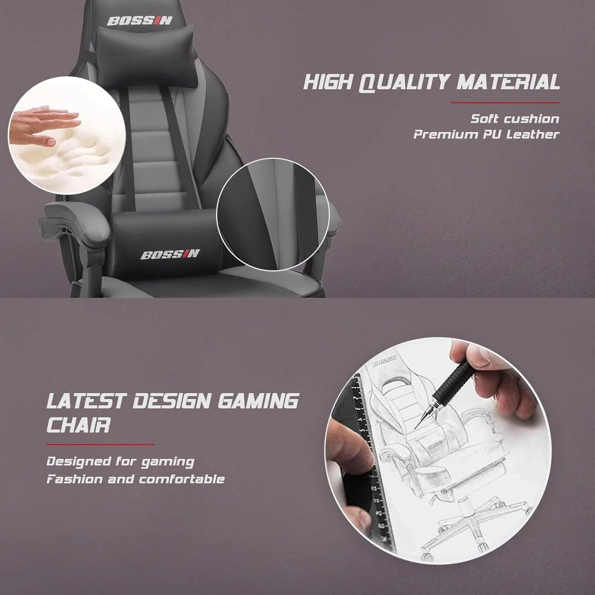 Racing Style Gaming Chair, 300 lbs Big And Tall High Back Computer Chair