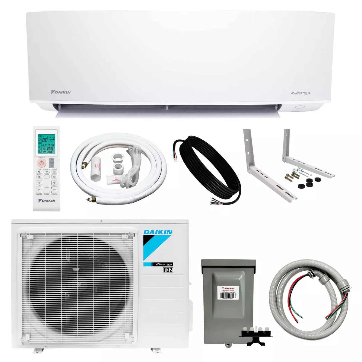Daikin Ductless Mini-Split Air Conditioner 18000 BTU 18 SEER2 R32 - FTXC18AXVJU/RXC18AXVJU