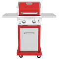 2-Burner Propane Gas Grill, 28,000 BTU, Stainless Steel, Red