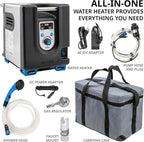 Portable Propane Water Heater And Shower Pump With LCD Display And Carry Case