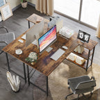 Small L-Shaped Computer Desk With Reversible Storage Shelves - 55-Inch / 47-Inch