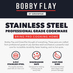 GreenPan x Bobby Flay 10 Piece Stainless Steel Tri-Ply Cookware Set - 8QT Stockpot