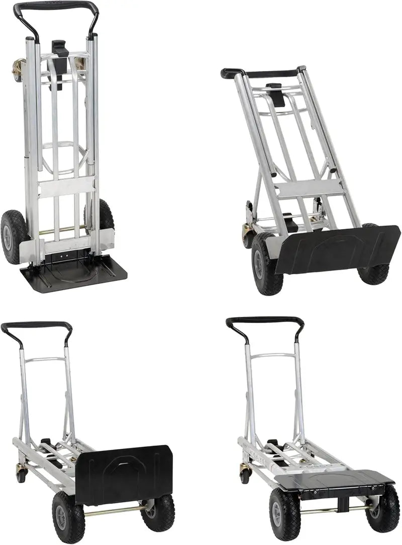 COSCO 4-in-1 Folding Hand Truck With Flat-Free Wheels And Folding Toe Plate