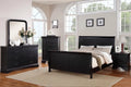 Black Louis Philippe Style California King Sleigh Bed With 2x Nightstands - 3pc Set