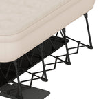 Dextrus Inflatable Queen Air Mattress With Built-In Pump, Steel Frame, Velvet Surface, Khaki