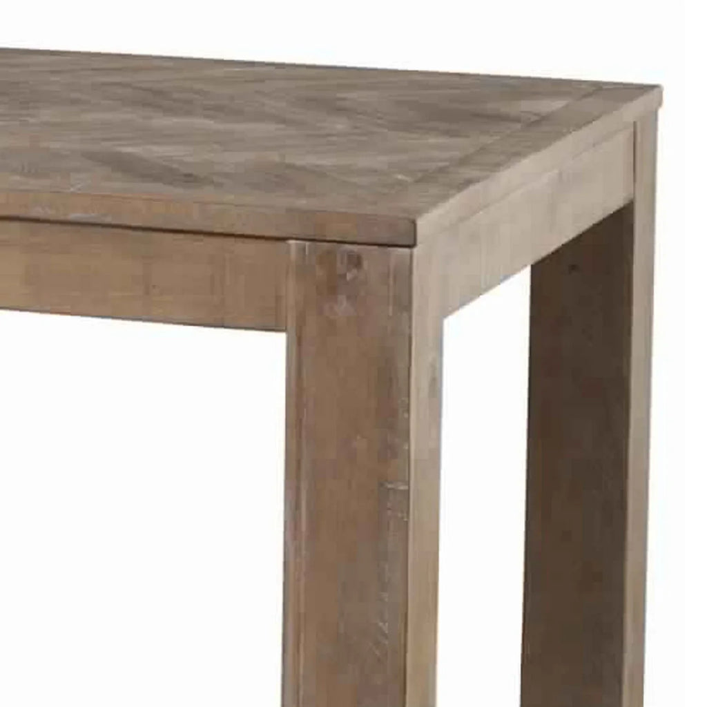 Rectangular Wooden Dining Table, Weathered Brown, 36 x 74 x 31