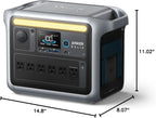 Anker SOLIX C1000 Portable Power Station With 200W Solar Panel, 1800W, 1056Wh LFP Battery, 6 AC Outlets - B17611A3