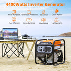 Oxseryn Open Frame Inverter Generator Gas Powered 4400 Peak Watts 3400 Running Watts 30A RV Outlet