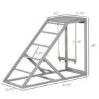 PawHut Chicken Activity Play Center With Swing, Perches And Platform, Pastel Gray - D51-350V00GY