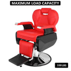 OmySalon Reclining Hydraulic Barber Chair, Black, 38.2 x 27.6 x 39.4 in
