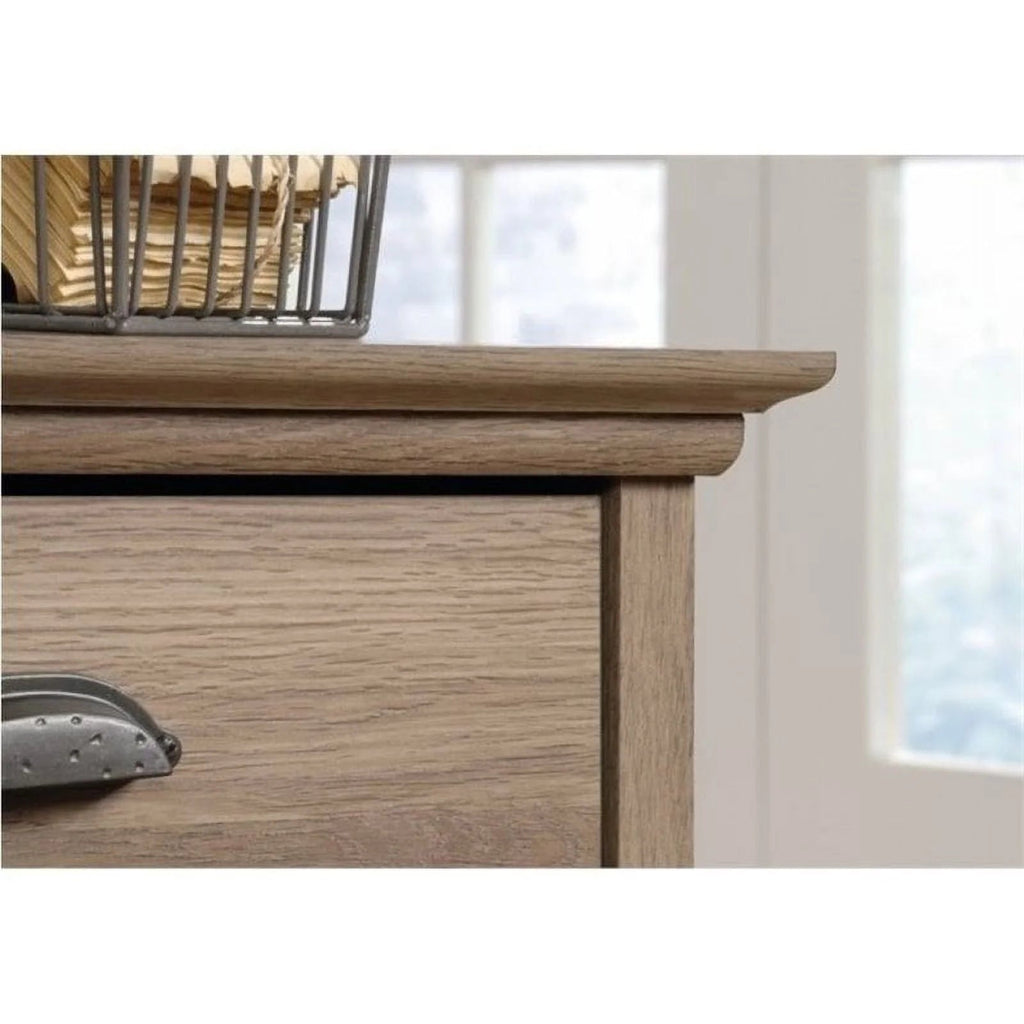 Bowery Hill Traditional Wood Executive Desk With File Drawer, Salt Oak
