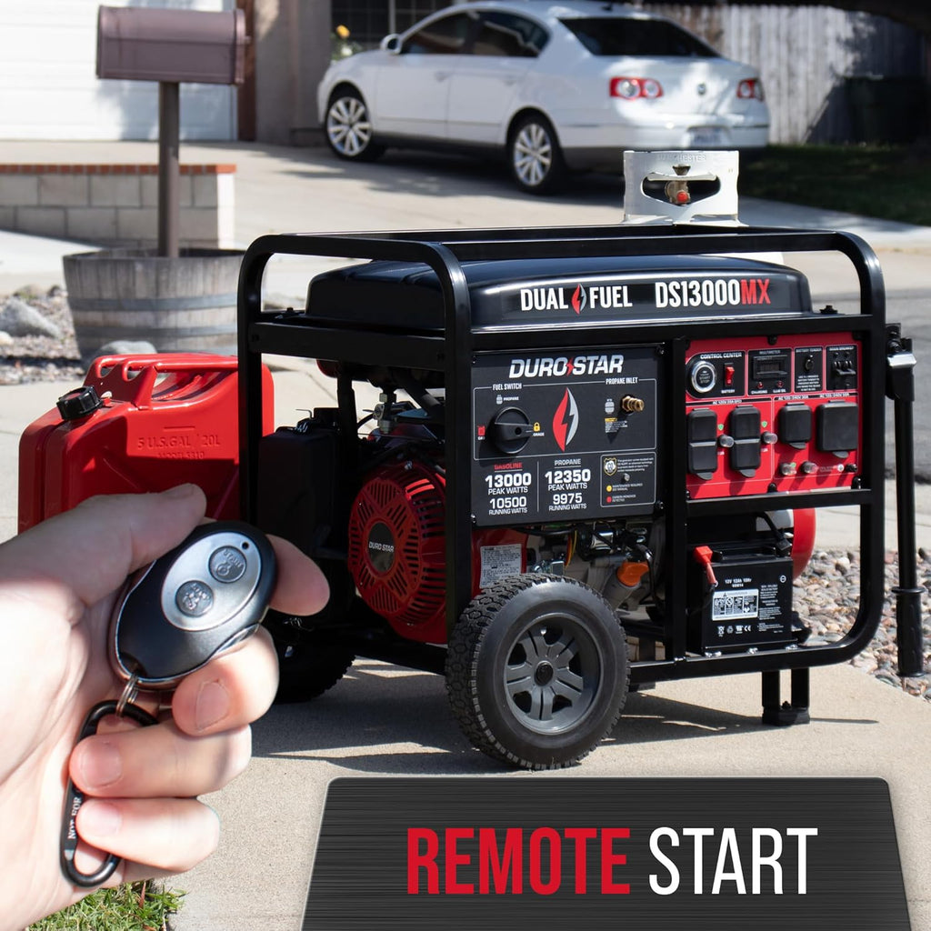 DuroStar Dual Fuel Portable Generator, 13,000-Watt, 500cc - DS13000MX