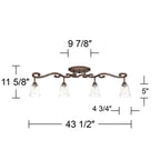 Pro Track Myrna 4-Head Ceiling Or Wall Track Light Fixture Kit, Bronze, 43 1/2 Inch Wide