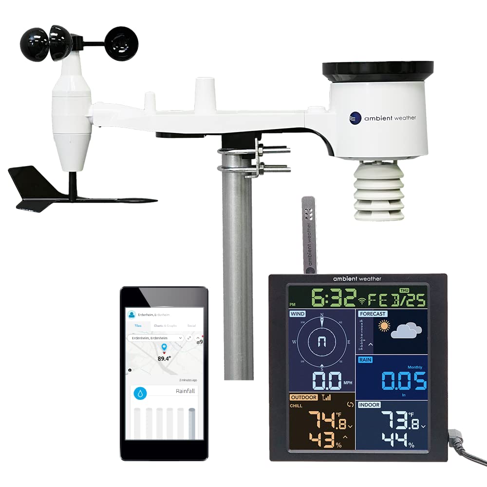 Ambient Weather WiFi Weather Station With Remote Monitoring And Network Access - WS-1965