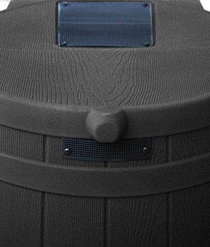 Good Ideas Rain Wizard 50 Gallon Plastic Rain Barrel Water Collector With Brass Spigot - Black