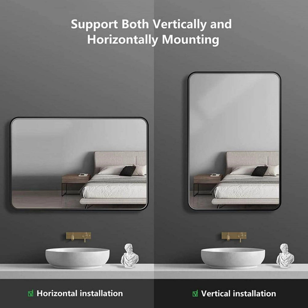 Aluminum Alloy Rounded Corner Wall Vanity Mirror
