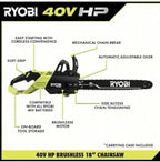 RYOBI 40V Cordless Chainsaw Kit, 18 Inch, Green