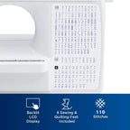Brother Computerized Sewing And Quilting Machine, 165 Built-In Stitches, LCD Display, White, 20x12x17 - XR9550