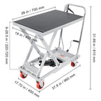 BENTISM Hydraulic Lift Table Cart, 500 lbs, 28 x 18 inches, Gray - TF23