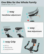 pooboo Indoor Exercise Bike With Adjustable Resistance And Belt Drive