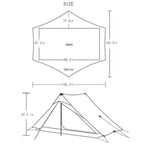 3F UL Gear Ultralight Hiking Tent, Khaki, 2 Person, 4 Season - Lanshan