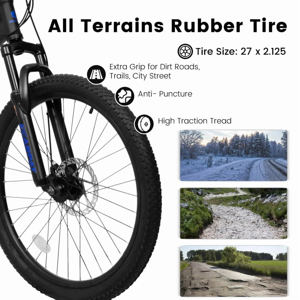 27.5 Inch Full Suspension Mountain Bike With Front And Rear Dual Shock Absorbers, Mechanical Disc Brakes, 21-Speed - A2760