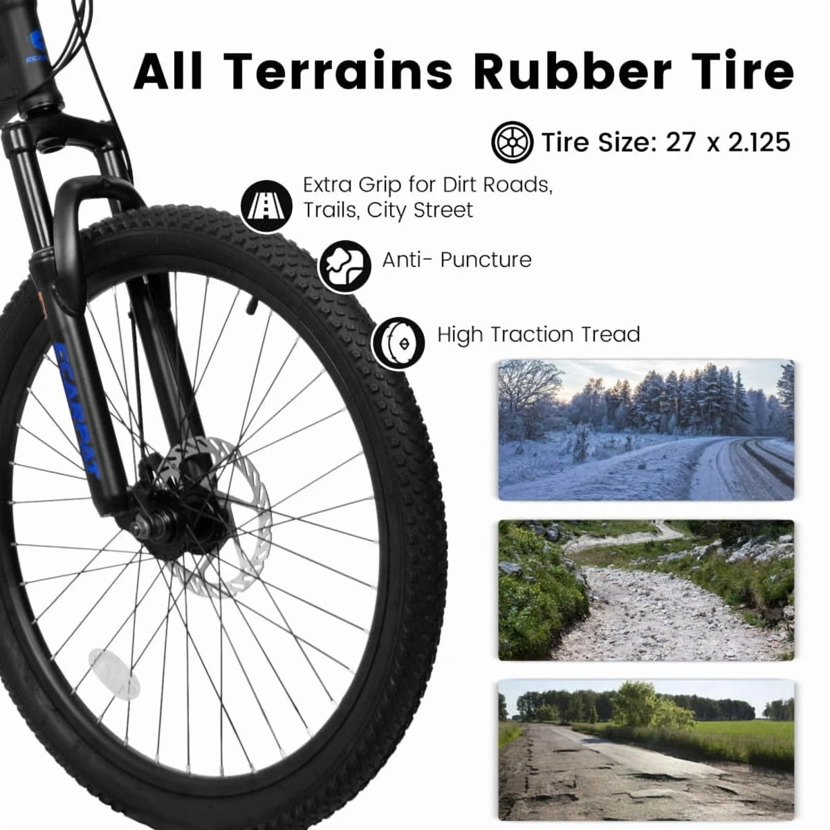 27.5 Inch Full Suspension Mountain Bike With Front And Rear Dual Shock Absorbers, Mechanical Disc Brakes, 21-Speed - A2760